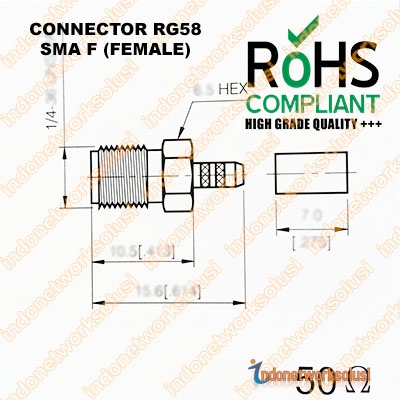 KONEKTOR CONNECTOR RG58 SMA F (FEMALE)