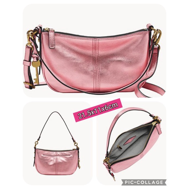 Tas Selempang Wanita Fossil Jolie Small Metallic Pink