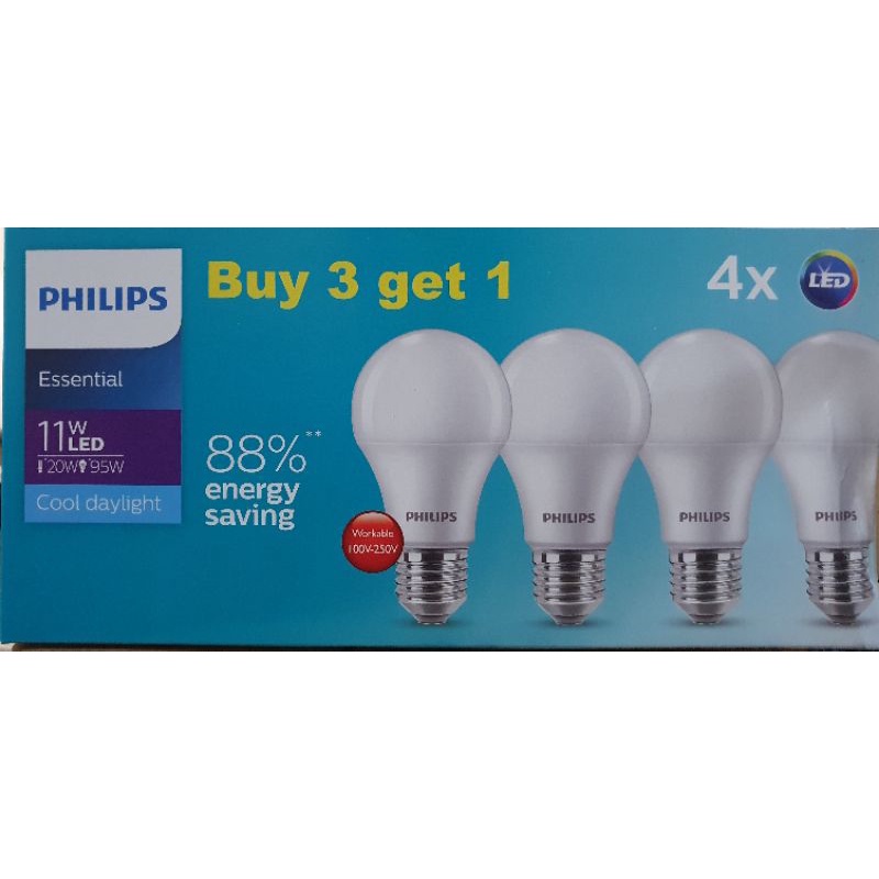 Lampu Philips LED Essential Multipack Essential LED 5W 7W 9W 11W Beli 3 gratis 1