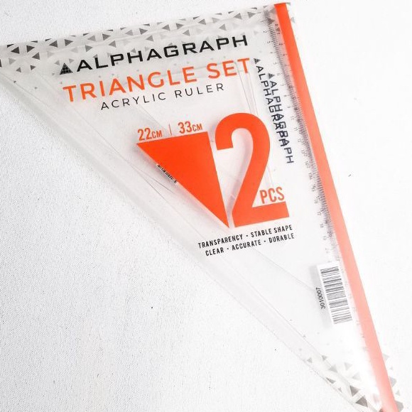 

Penggaris Segitiga Acrylic 23cm/33cm Set2