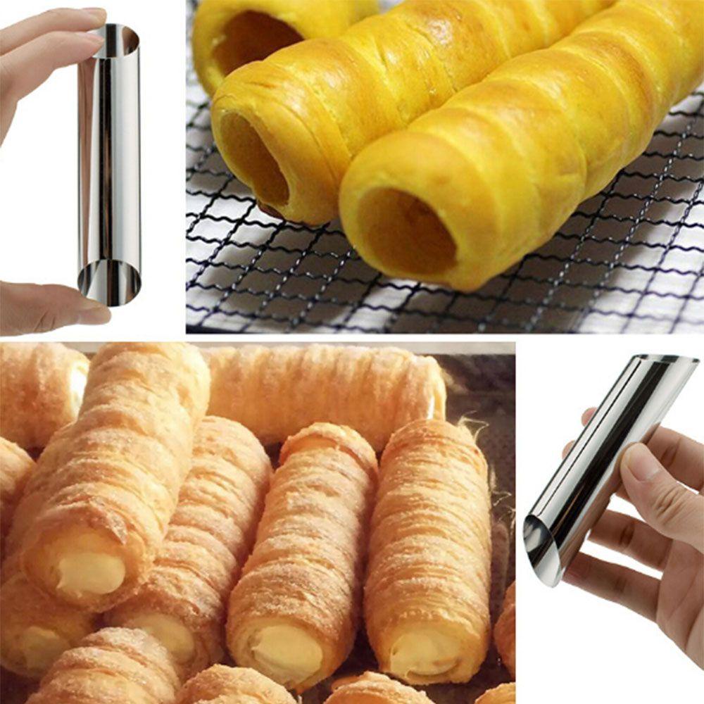 [Elegan] Bake Tabung Puff Cone Maker DIY Kue Cannoli Decor Pastry Danish Roti Dessert Stainless Steel