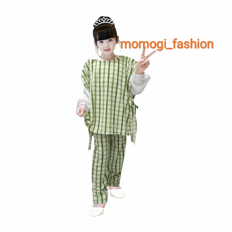 MOMOGI-SETELAN ROMPI 3 IN 1 MOTIF KOTAK / Usia 5-11thn