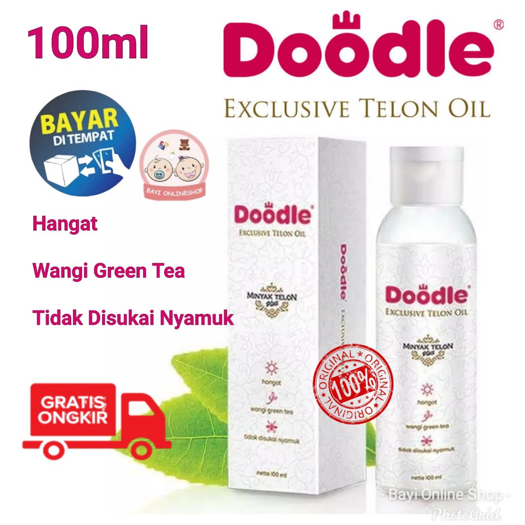 MINYAK TELON DOODLE ( wangi GREEN TEA ) 100ml 60ml -bayi online shop