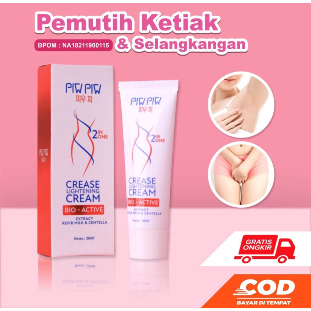 PIW PIW CREASE LIGHTENING CREAM ORIGINAL BPOM / PEMUTIH KETIAK / SELANGKANGAN / AREA GELAP