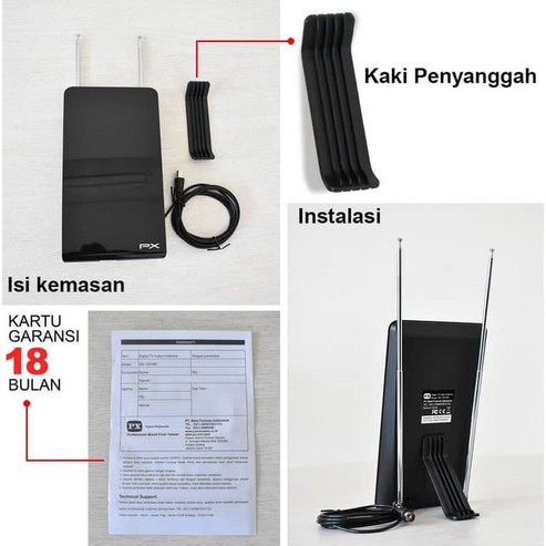 Antena TV Indoor Analog Digital PX DA-1201NP DVB-T2 (Garansi 18 Bulan)