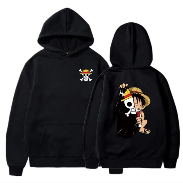 Jumper Hoodie Anime II Sweater Hoodie Sablon  One Pice tengkorak II One Pice Tengkorak Hoodie II  ( Pria &amp; Wanita )