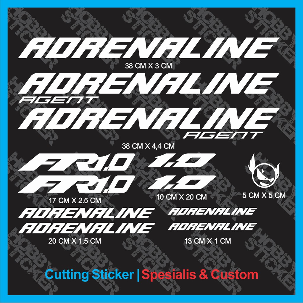 Decal Frame Adrenaline Sticker MTB Stiker Sepeda Custom