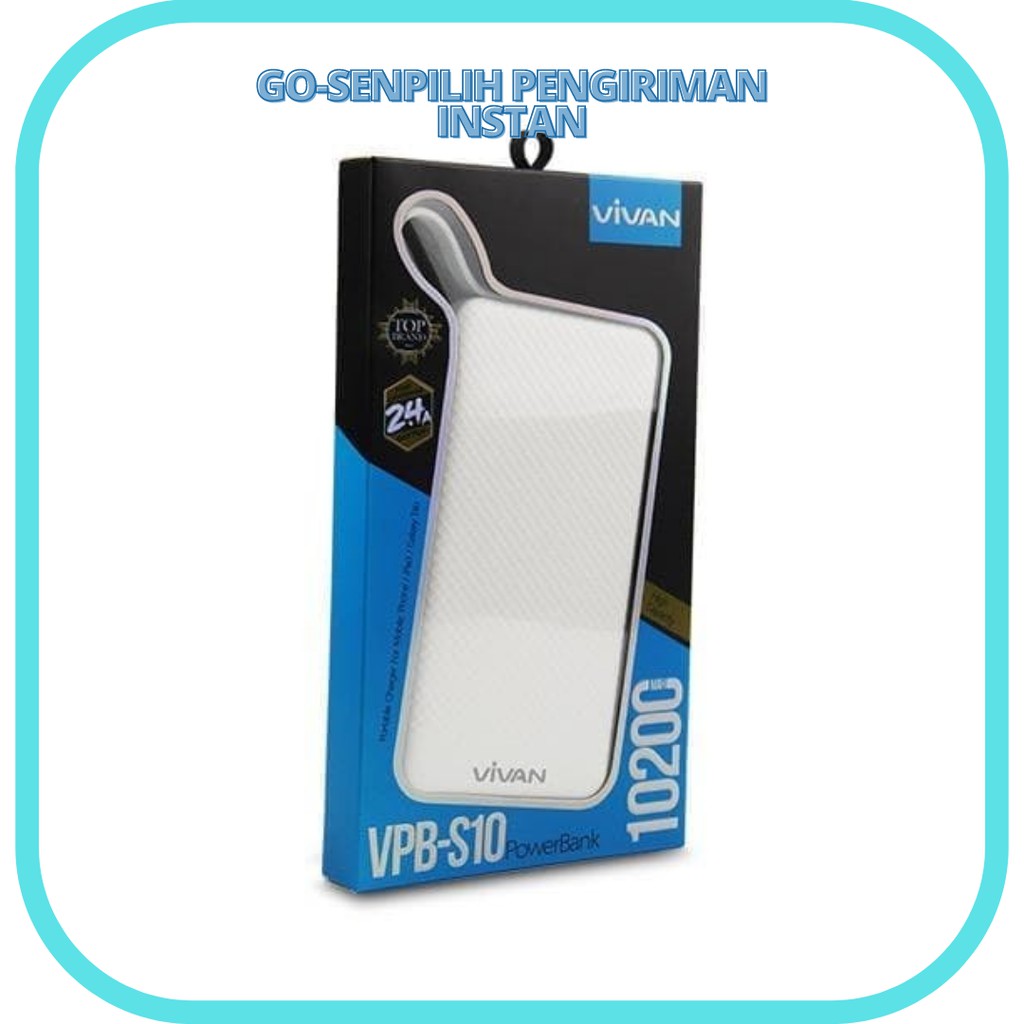 Powerbank Ori Vivan power bank vpb-s10 10200mah slim Free Kabel yang Bagus VivanType C dan Iphone