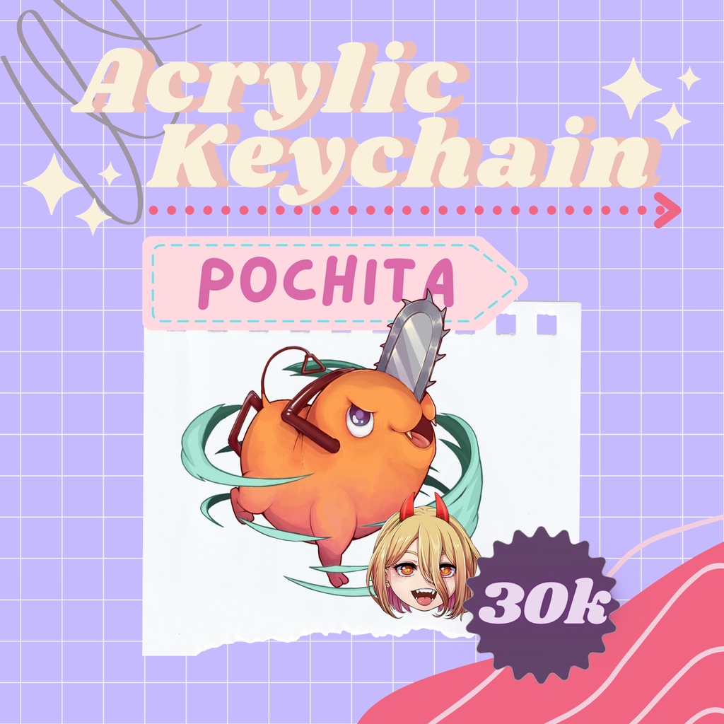 Chainsaw Man Acrylic Keychain || Gantungan Kunci Akrilik Chainsaw Man