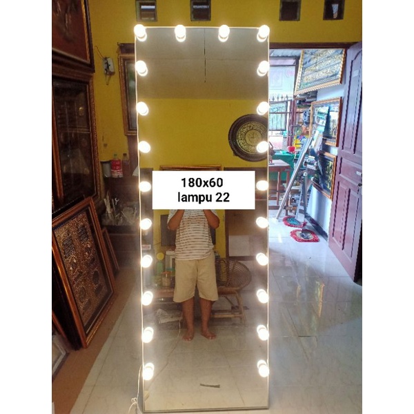 TERMURAH !! vanity miror framles standing / Gantung 180x60cm cermin lampu BACA DESKRIPSI!