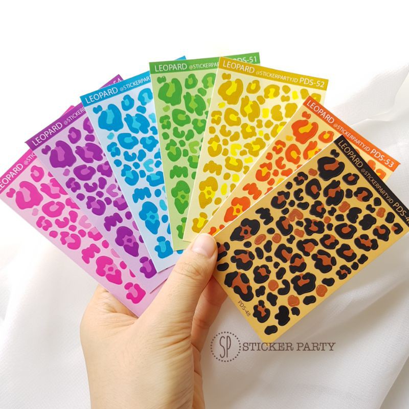 

[StickerParty] Stiker Motif Macan Tutul Leopard Warna Warni DIY Polco Top Deco Loader Polaroid Kpop PDS