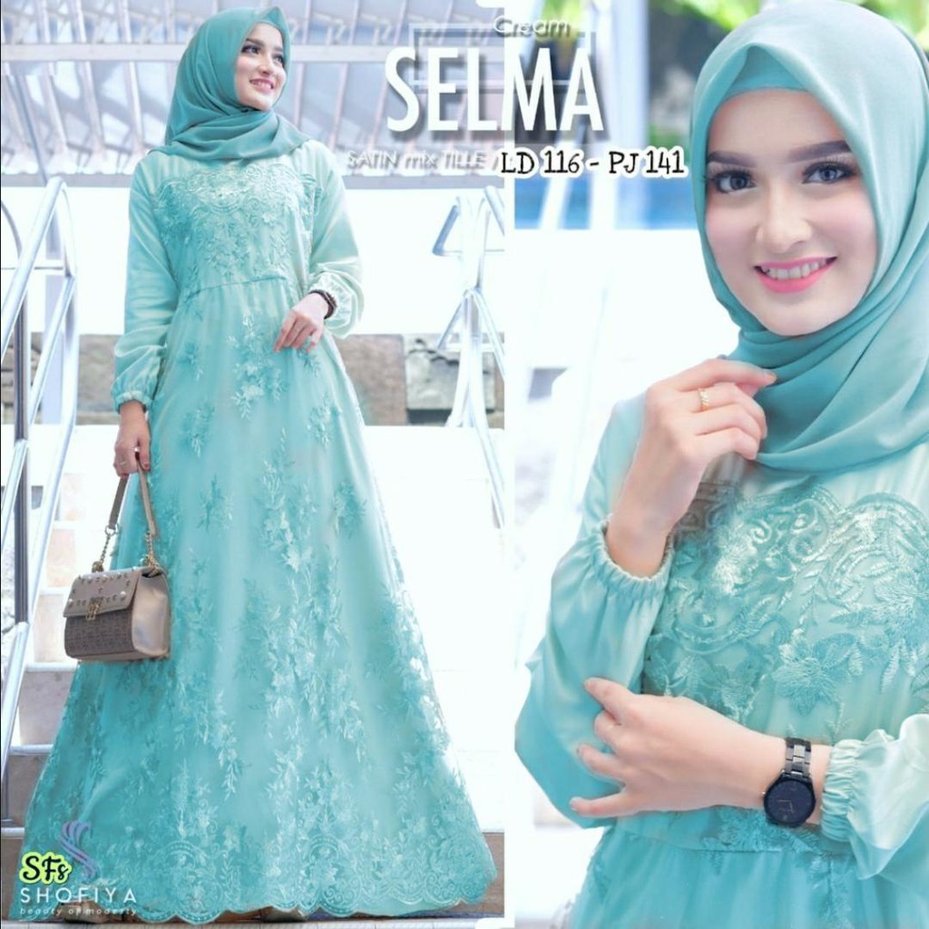 ꧁𓊈𒆜𝔢𝔩𝔦𝔷𝔦𝔞.𝔠𝔩𝔬 𒆜𓊉꧂ Gamis brukat syar'i / gamis super jumbo L XL XXL ld 120 pB 140 gamis modern Gamis 
