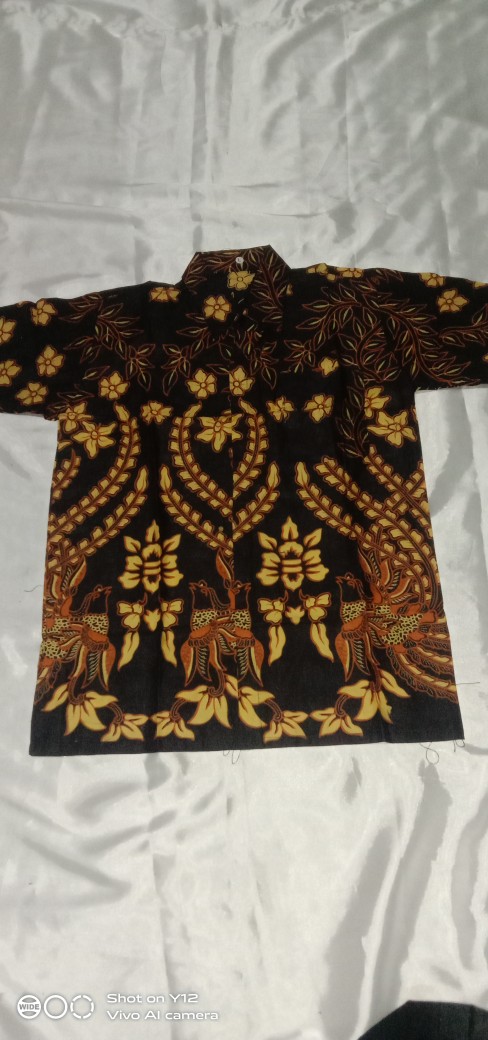 Batik Couple Keluarga Sania Ruffle Ori Ndoro Jowi Dnt Motif Manuk Tarung Kuning
