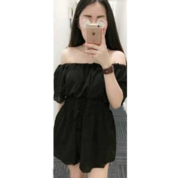 Dn2M Jumpsuit Celana Pendek / Jumpsuit Wanita Kekinian Simple Sexy - Cream Kwaj