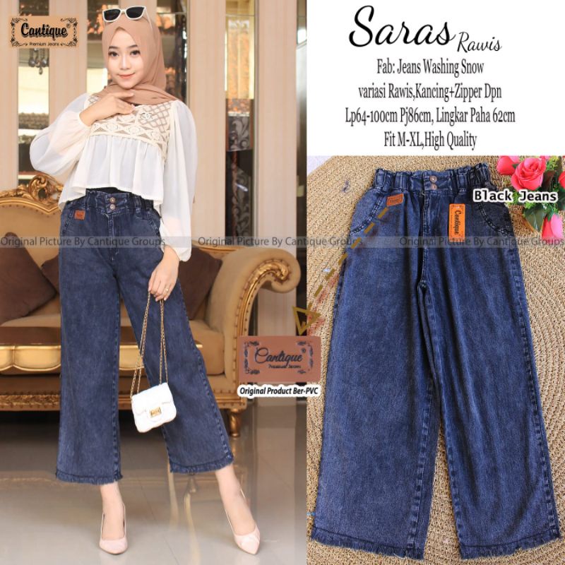 Celana jeans rawis wanita / Saras rawis by cantique / celana jeans premium