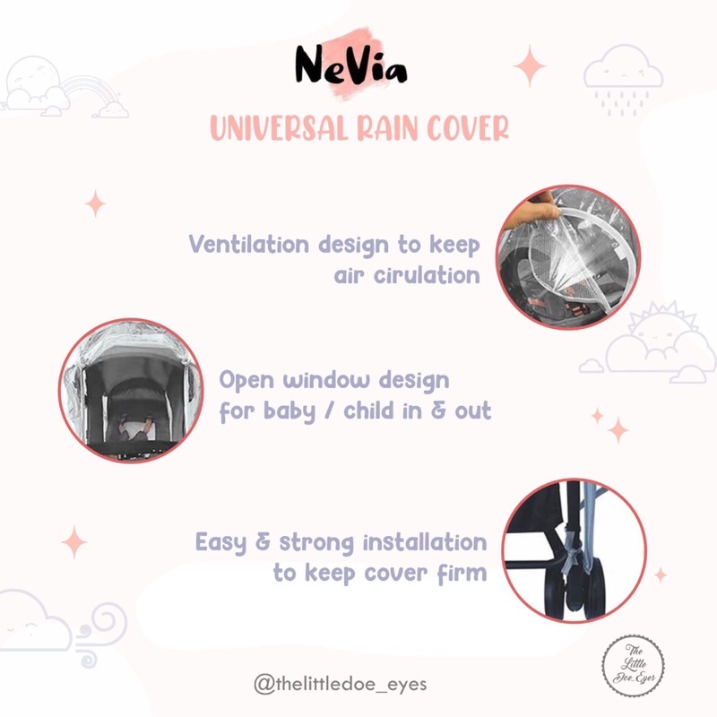 NeVia Universal Rain Cover Pelindung / Penutup Stroller