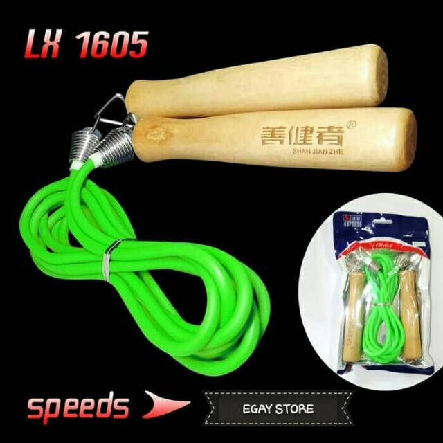 [ALAT OLAHRAGA] Lompat Tali Skipping Jump Rope Gym Fitness Kayu 1605 - Murah Terlaris