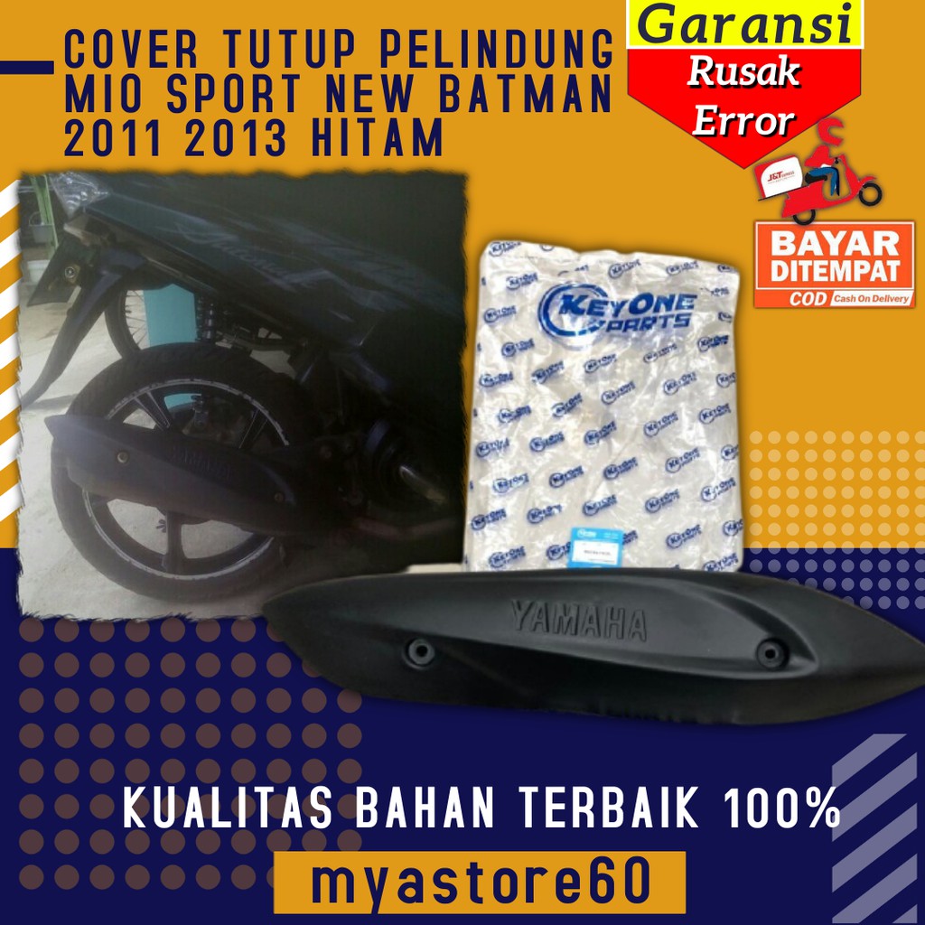 COVER TUTUP TAMENG PROTECTOR MUFFLER PELINDUNG KNALPOT KENALPOT MIO SPORT NEW BATMAN 2011 2013 HITAM