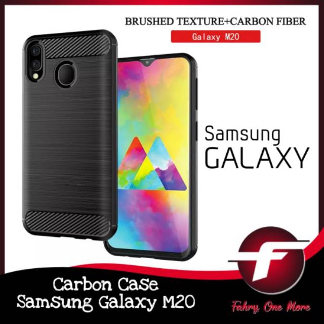 Case Samsung M20 Soft Casing Samsung Galaxy M20 Ipaky Carbon