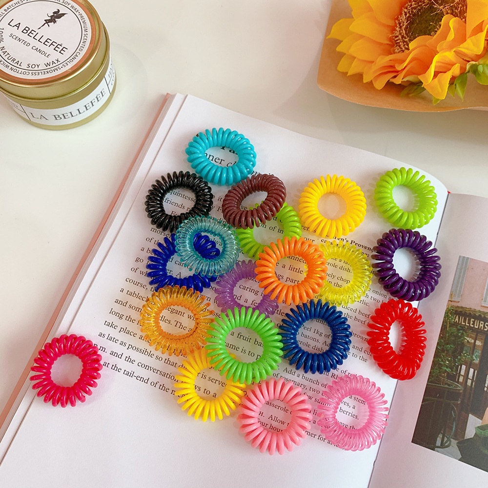 10pcs/set Random Color Macaron Circle Hair Tie Elastic Hair Rubber Bands Accessories