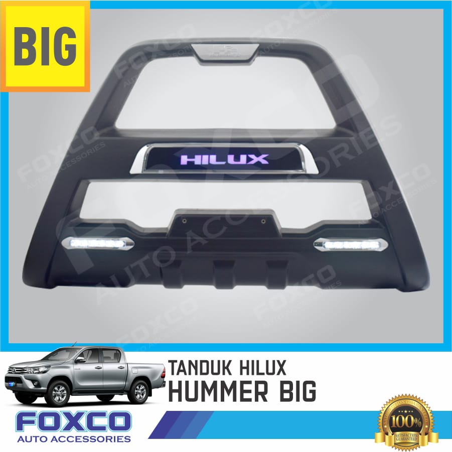 Tanduk Depan Bumper Tulisan Hilux Led Model Hummer Foxco