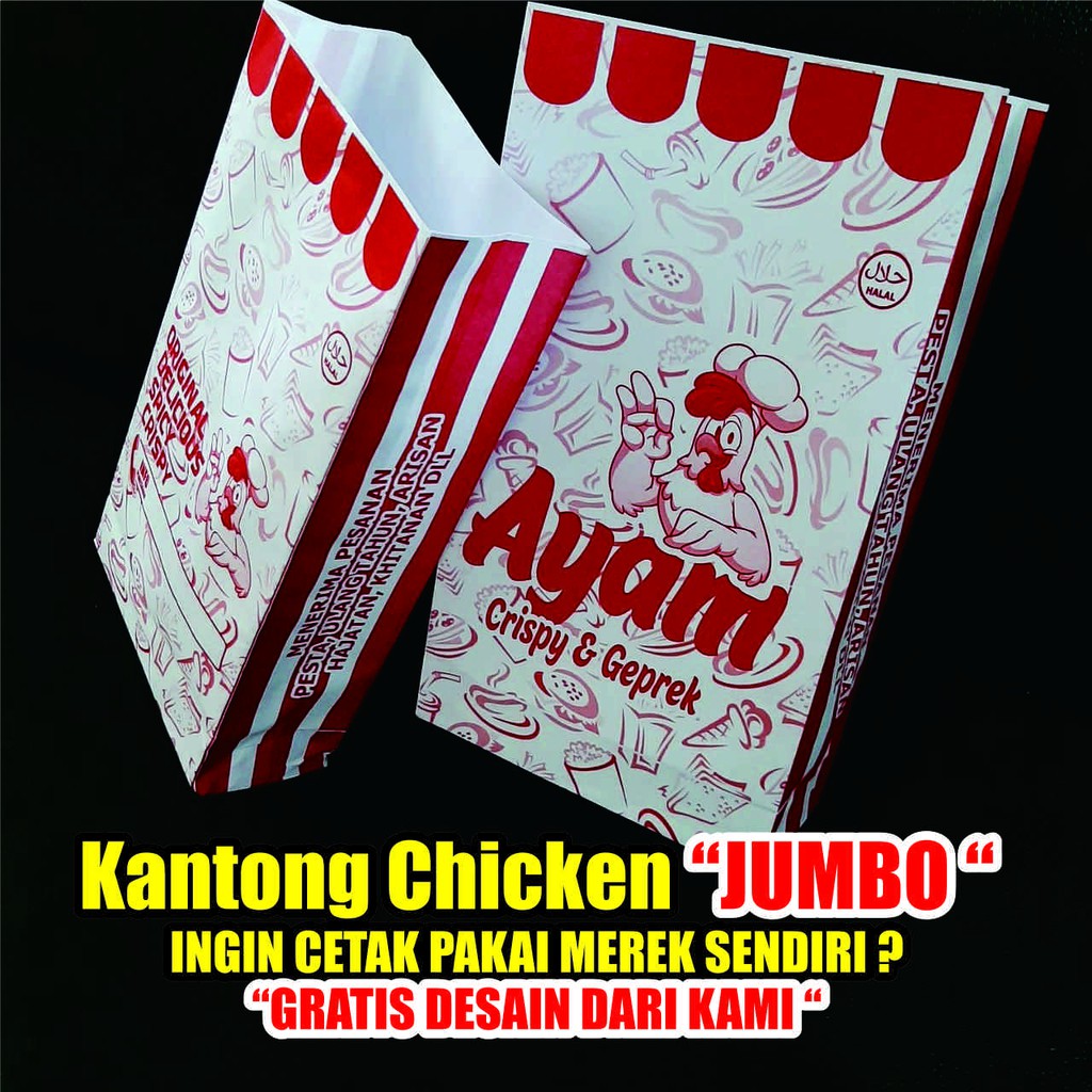 Jual Kantong Chicken Jumbo Pc Kantong Fried Chicken Kantong Makanan Ayam Geprek Paper Bag