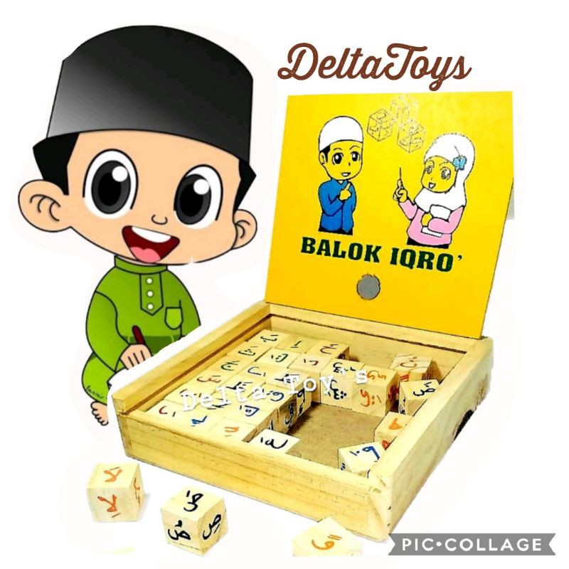 kado ultah ulang tahun anak Mainan edukasi KAYU Balok hijaiyah iqro Anak perempuan laki balita BAYI 