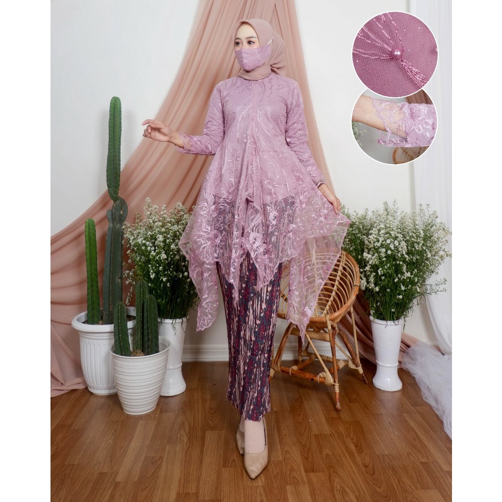 Setelan Tunik Maury Modern 2022//Set Tunik Maury dan Rok Plisket//Tunik Termurah//Baju Kebaya tille Mutiara Termurah/setbaju kurung/pakaian wanita/pakaian muslim/pakaian ntradisional/termurah/baju kurung/seragam pesta termurah