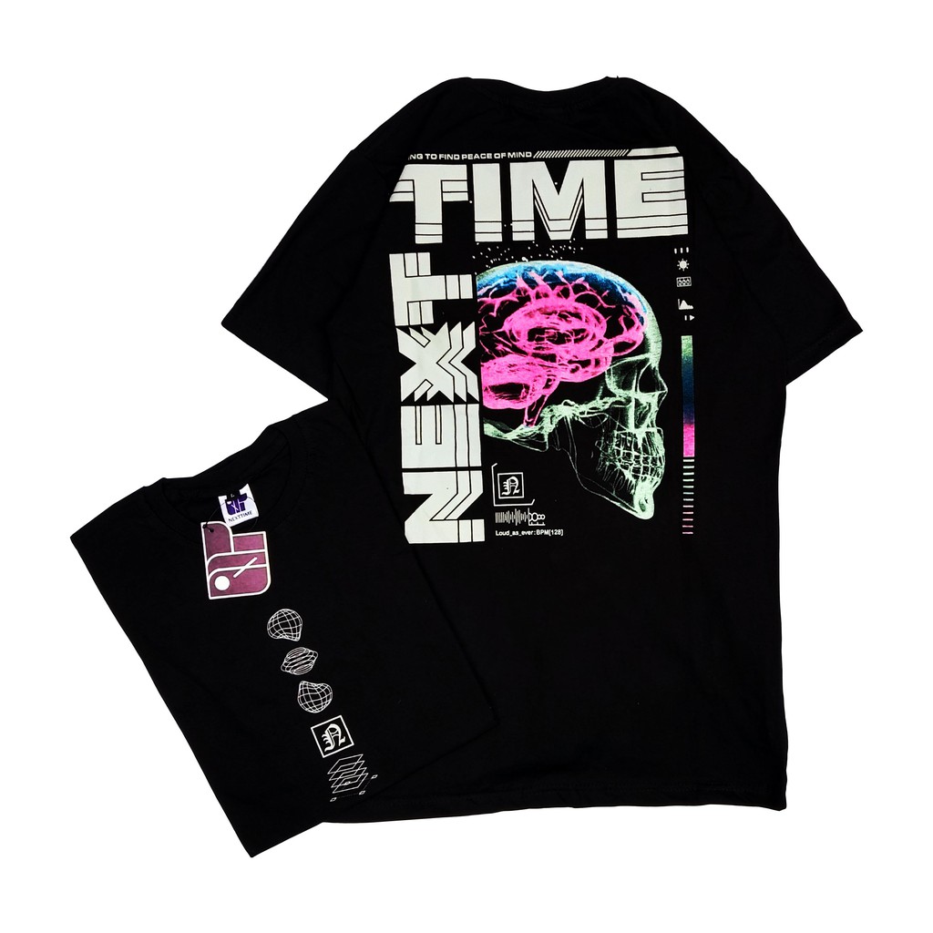Tshirt Kaos Baju Distro Murah Next Time Tengkorak Skull punk Premium Quality Jepang