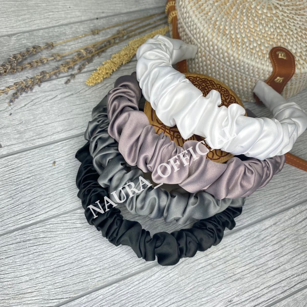 Bando scrunchie |Bando Awan warna shine ala korean style|Bando Scrunchie Satin Shine|Bando Korea