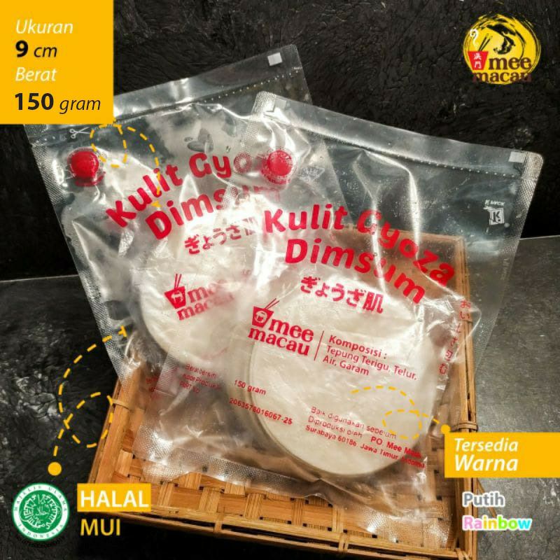 Kulit Pangsit Siomay Dimsum Bulat Mee Macau | 150 Gram | Diameter 9cm | 30 lembar lebih | Kemasan Bagus Standar Supermarket | Halal MUI Bisa Kirim Luar Kota | Cocok Digoreng Direbus Dikukus | Terhemat Kualitas No 1