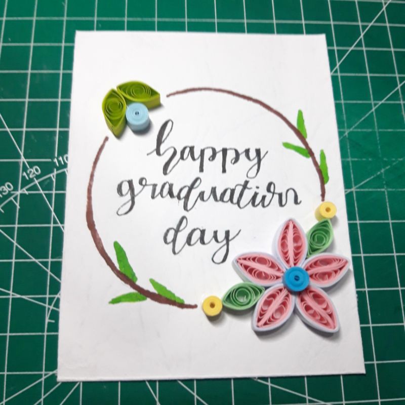 Kartu ucapan tulisan paper quilling