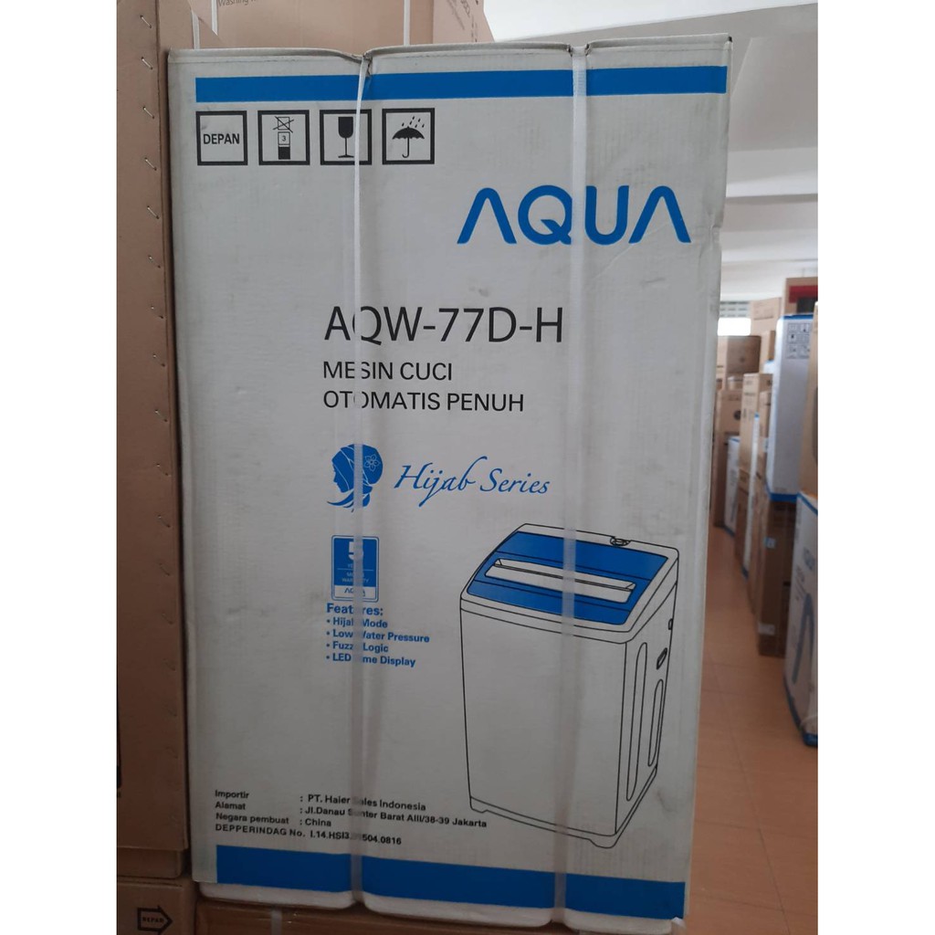 AQUA Mesin Cuci 1 Tabung 7Kg Top Loading AQW-77DH Otomatis AQW 77DH