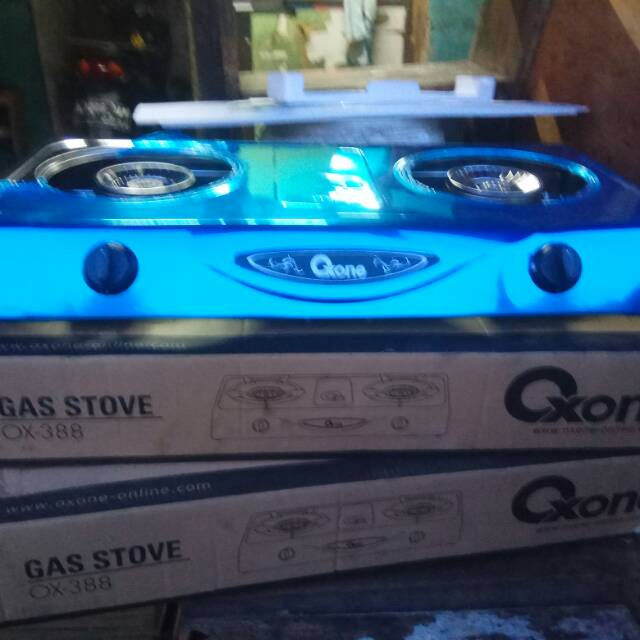 Kompor Gas Oxone OX-388 Triple Decounter 2 Tungku Kaca dan Stainless