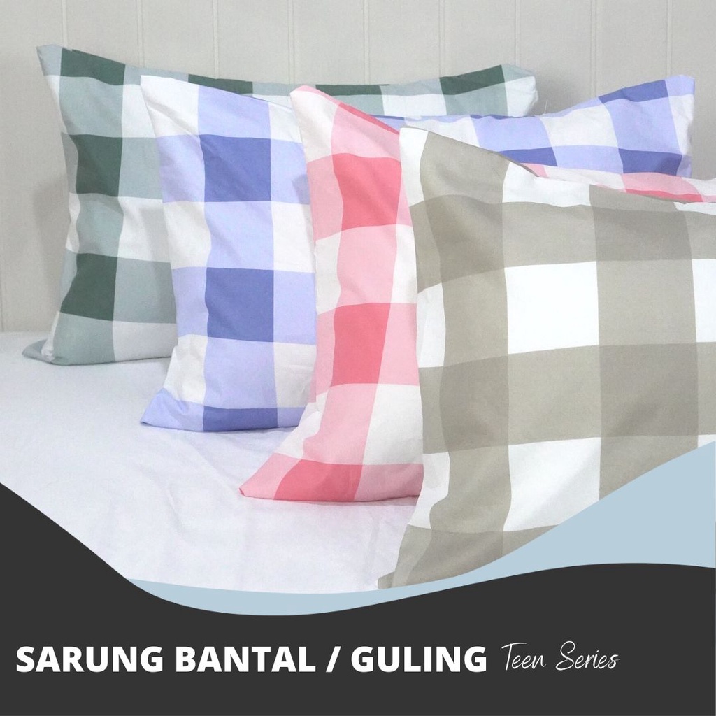 Sarung Bantal Kotak - Sarung Gingham -  Sarung Guling Kotak - Teen Series - SandyCollection