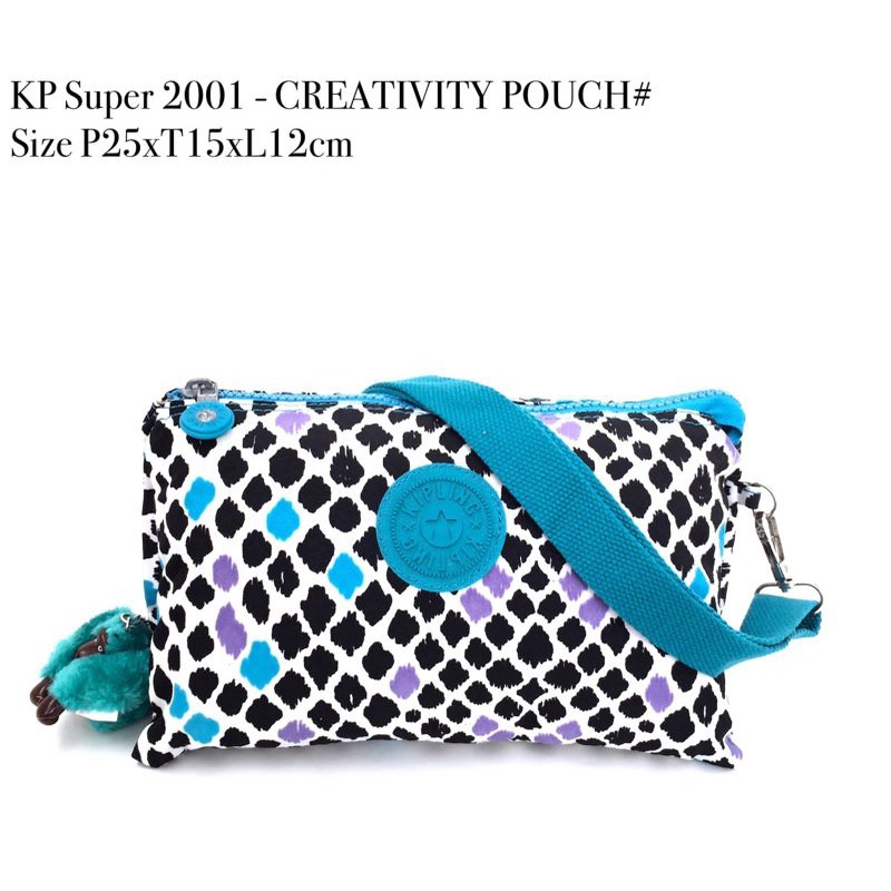 Tas selempang wanita kipling super 2001 creativity pouch import