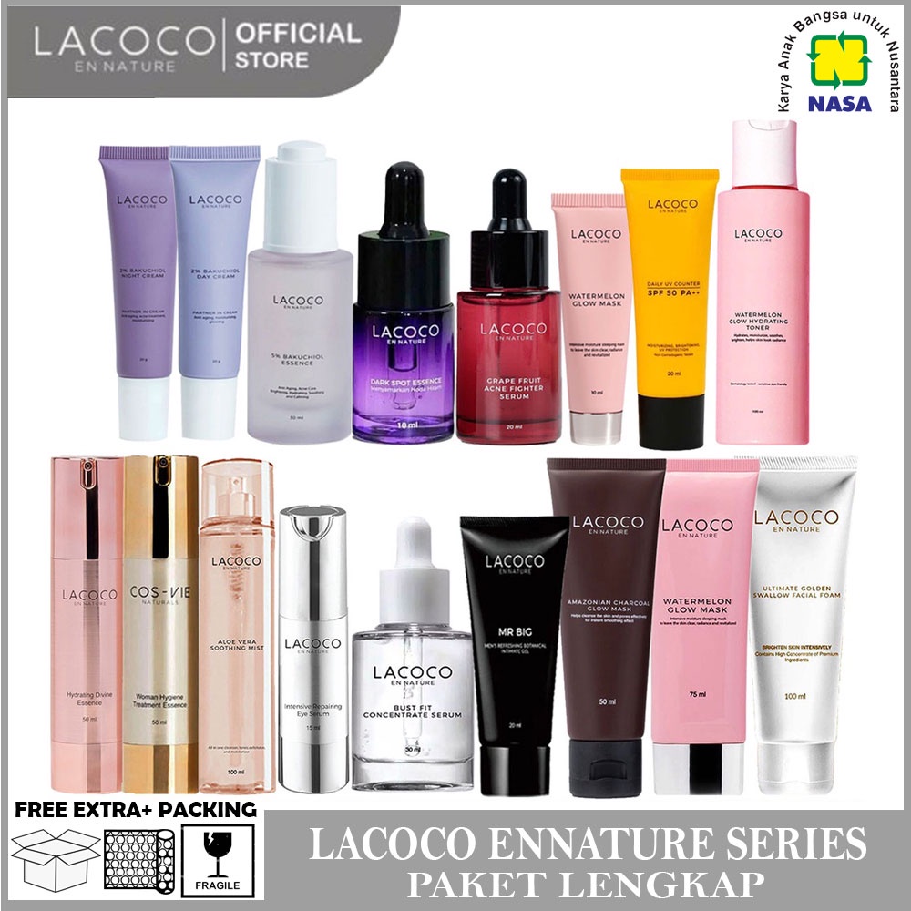 LACOCO BUST FIT - LACOCO WATERMELON GLOW MASK - LACOCO DARK SPOT - LACOCO GRAPE SERUM - LACOCO BAKUC