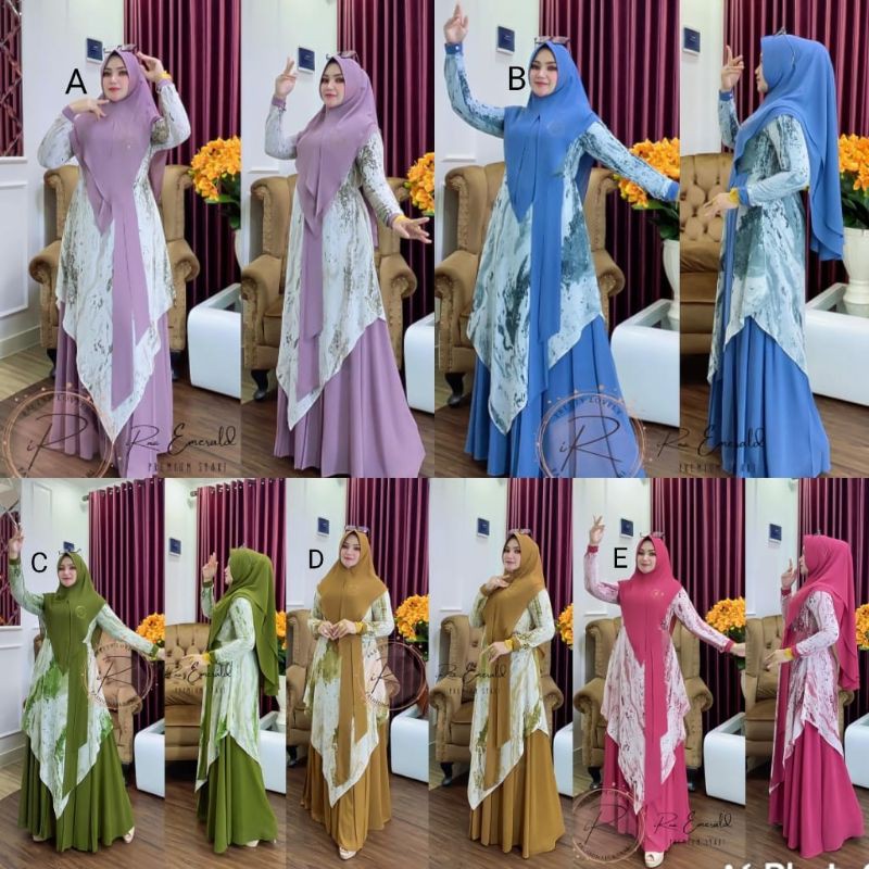 SET SYARI AURORA VOL 6 REBORN BY IRNA GALLERY GAMIS SYARI ORIGINAL SET SYARI TERBARU