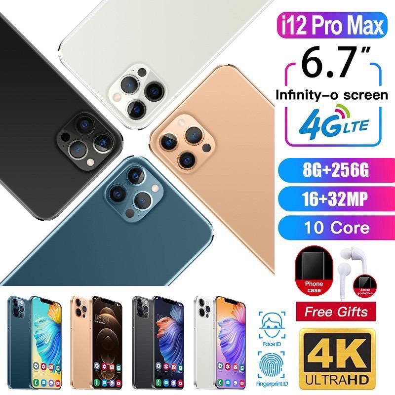 COD  i12ProMax RAM 8GB & ROM 256GB Jaringan handphone 4G Smartphone 6.7" NEW Handphone