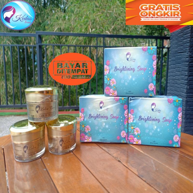 Gold Jely/Paket Kedas Beauty/ Brightening soap kedas beauty/wajah glowing/original/BPOM/kedas beauty
