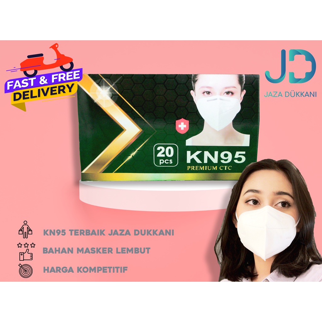 MASKER TERBAIK CTC Premium KN95 White - Original 100% (BEDA DENGAN KN95 BIASANYA) 20pcs/Box