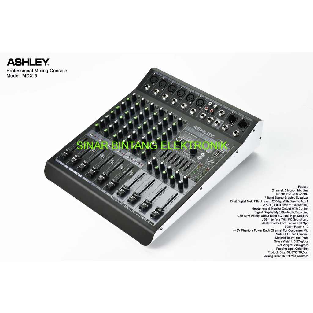 mixer ashley mdx 6 original mixer ashley 6 channel 24bit digital multi effect reverb 256dsp Original