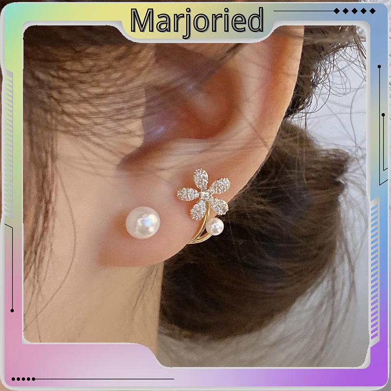 Anting 925 Perak Jarum Ikan Korea Ekor Mutiara 2021 Baru Trendi Elegan Fashion Stud Earrings-MJD