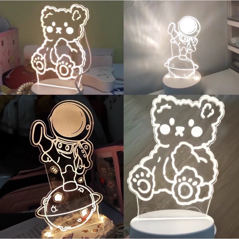 cute table lamp kawai lampu meja acrylic lampu pajangan imut