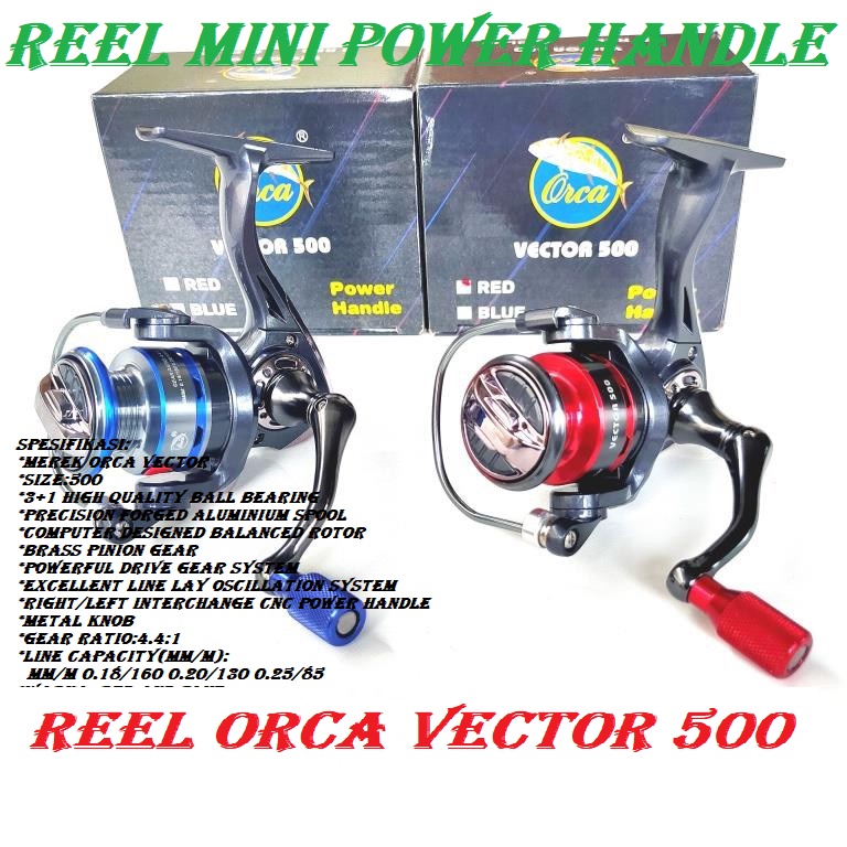 Reel Pancing Orca Vector 500 Kuat Power Handle Reel mini ULTRA LIGHT