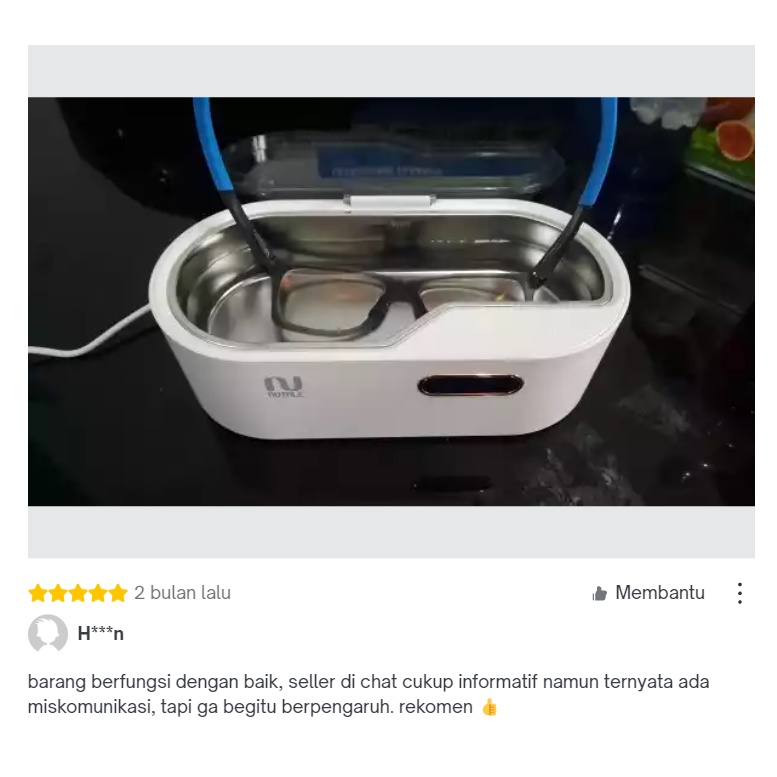 Notale Ultrasonic Cleaner Pembersih Kacamata Perhiasan Jam Tangan