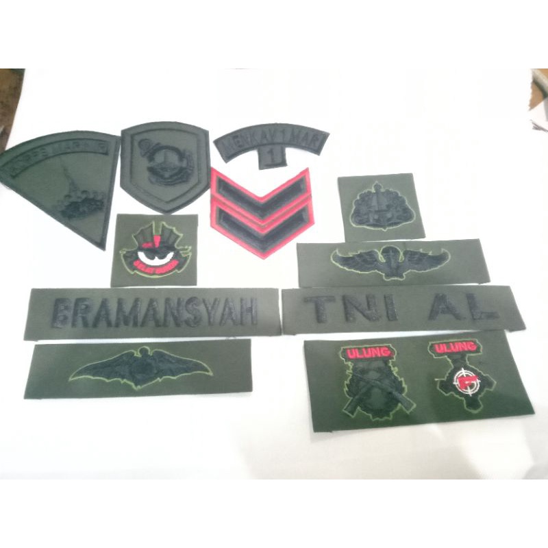 bordir nama dan logo pdl TNI al