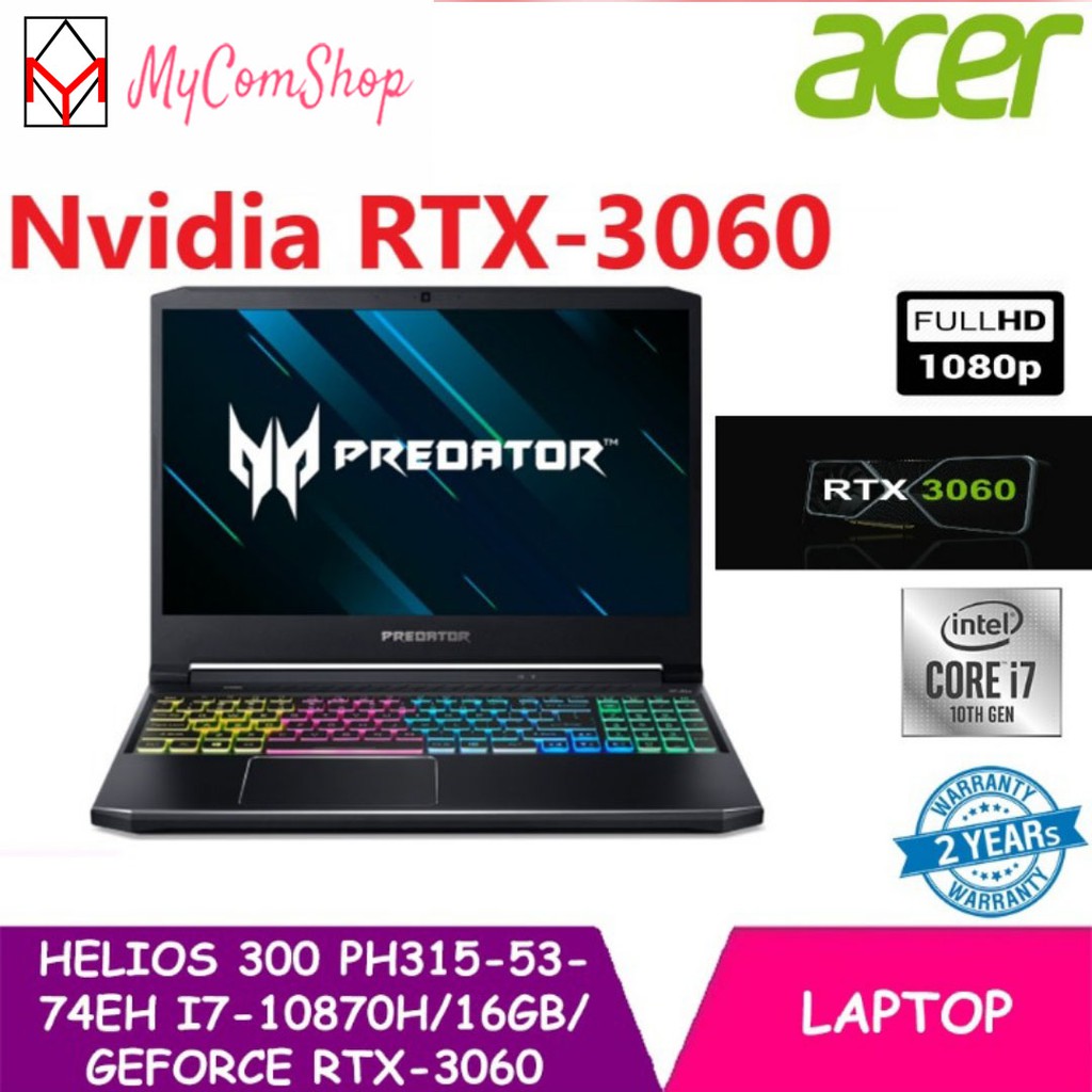 ACER PREDATOR HELIOS 300 PH315 i7-10870H 16GB RAM 1TB SSD