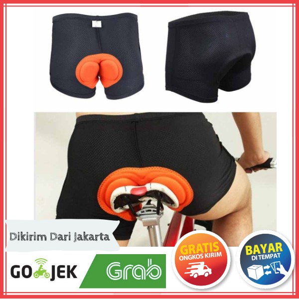 Celana Dalam Sepeda Padding Busa Gel Empuk 3D Pria Wanita Cycling Sport Underwear