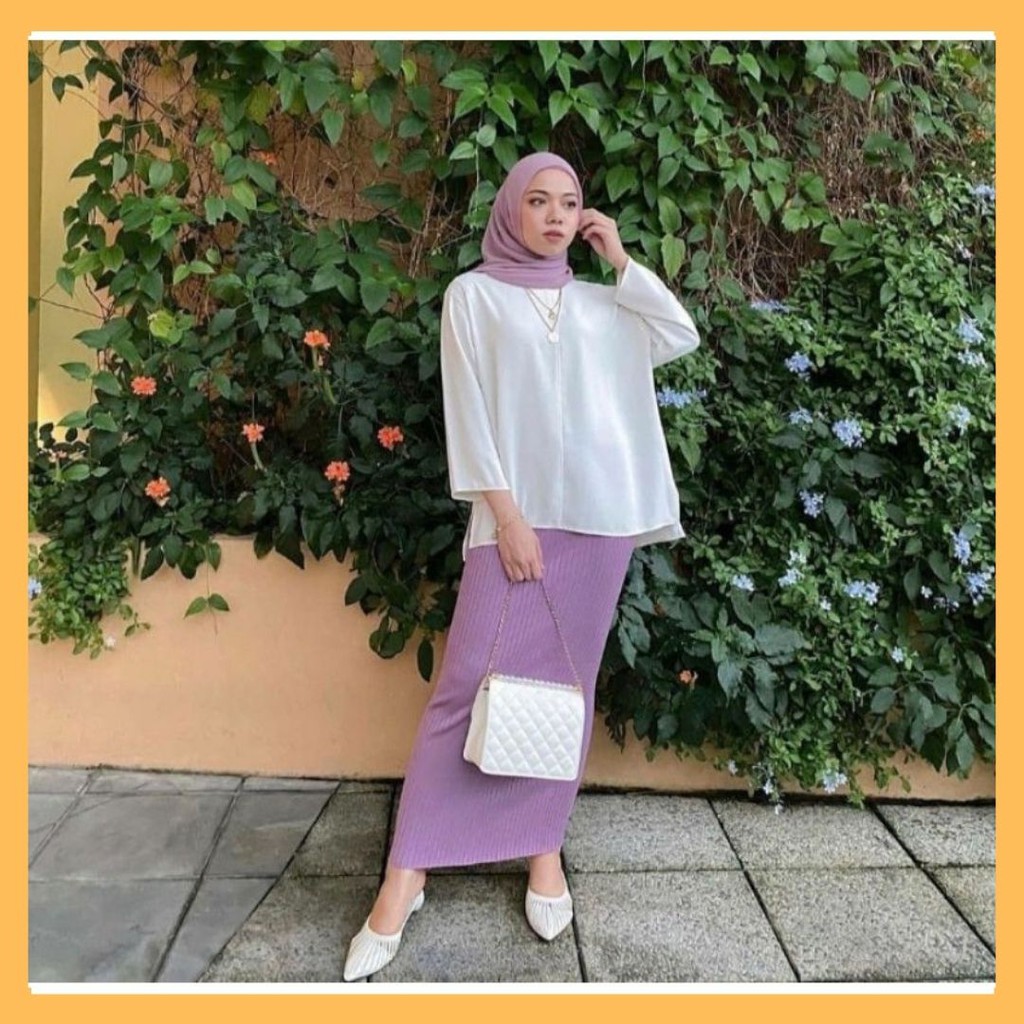 [ BEST SELLER ] ROK RAJUT SPAN / ROK RAJUT PREMIUM / ROK PANJANG TERMURAH  / MAXI SKIRT/ ROK SPAN KNITTED / ROK  RAJUT-Lilac